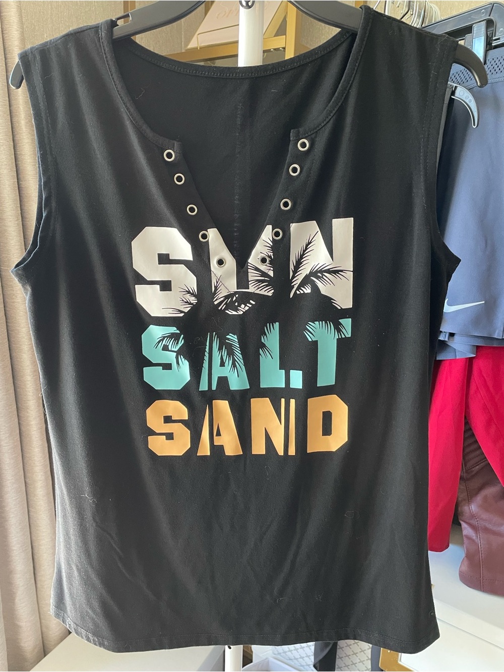 Women’s Black 'Sun Salt Sand' Graphic Tank Top